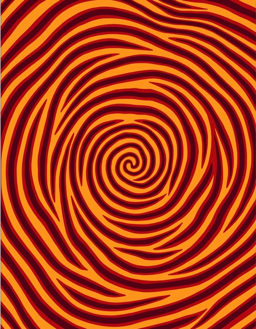 Bold Swirling Orange Red Lines Rug
