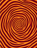 Bold Swirling Orange Red Lines Rug