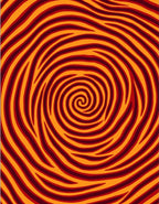 Bold Swirling Orange Red Lines Rug