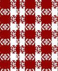 Red White Geometric Snowflake Pattern Rug