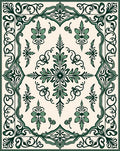Vintage Floral Scrolling Border Design Rug
