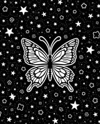 Celestial Butterfly Starry Night Pattern Rug