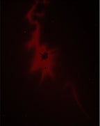Deep Red Cosmic Splash Design Rug