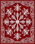 Classic Floral Red White Design Rug