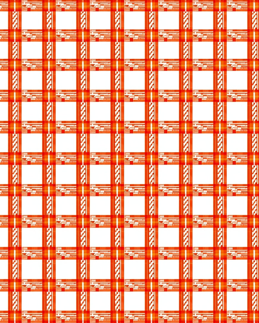 Abstract Red White Checked Pattern Rug