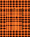 Bold Orange Black Plaid Pattern Rug