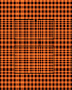 Bold Orange Black Plaid Pattern Rug