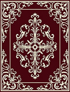 Elegant Red Floral Savonnerie Pattern Rug