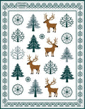 Whimsical Forest Deer Trees Border Rug