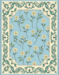 Floral Vines With Daisy Pattern Rug