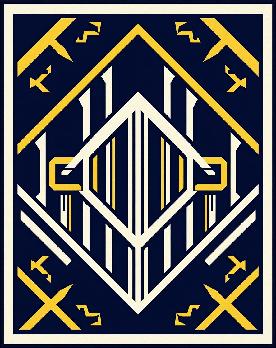 Art Deco Geometric Sunburst Design Rug