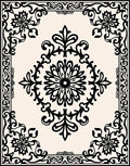Ornate Scrollwork Floral Medallion Rug