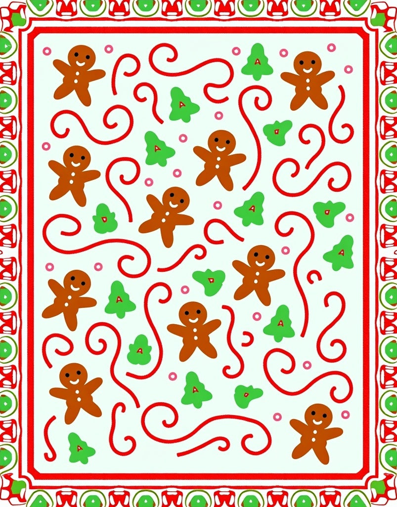 Cute Gingerbread Man Pattern Rug