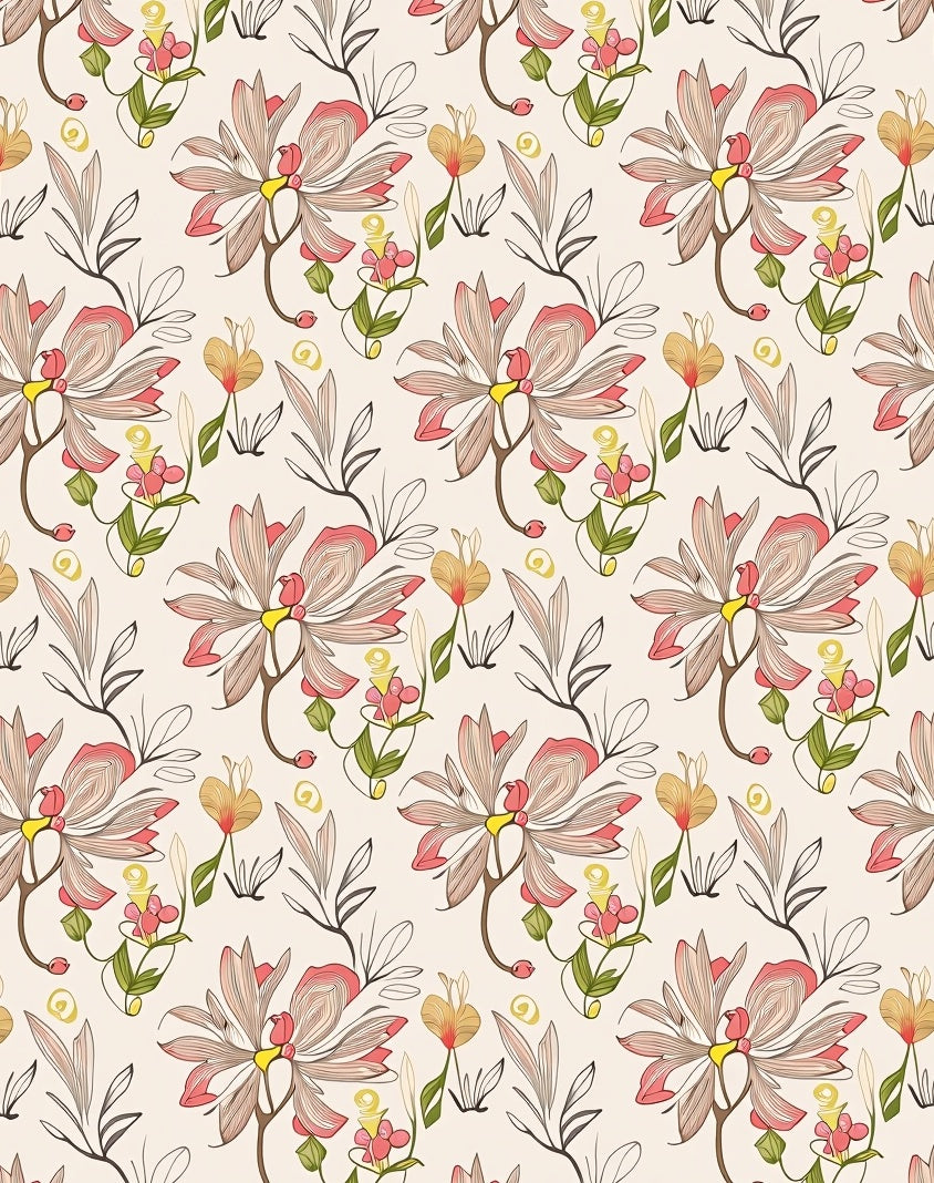 Abstract Floral Line Art Wonder Rug