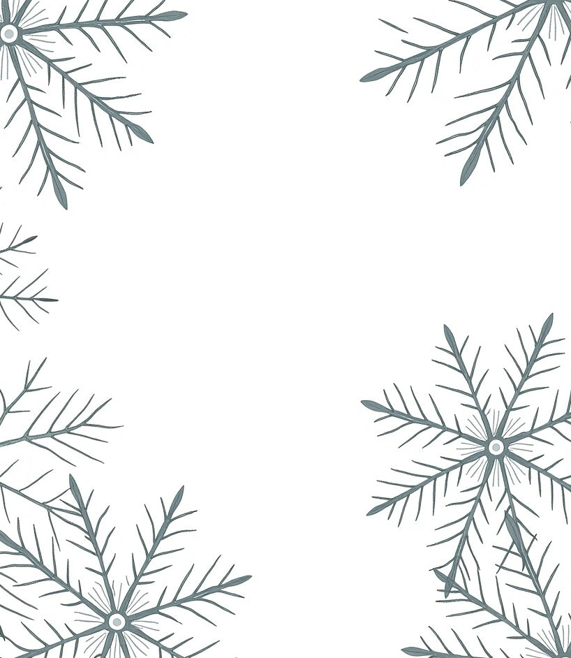 Winter Blue Snowflake Border Rug