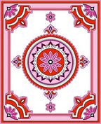Vibrant Floral Mandala Border Design Rug