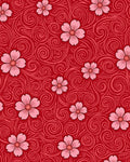 Red Floral Swirls Pattern Rug