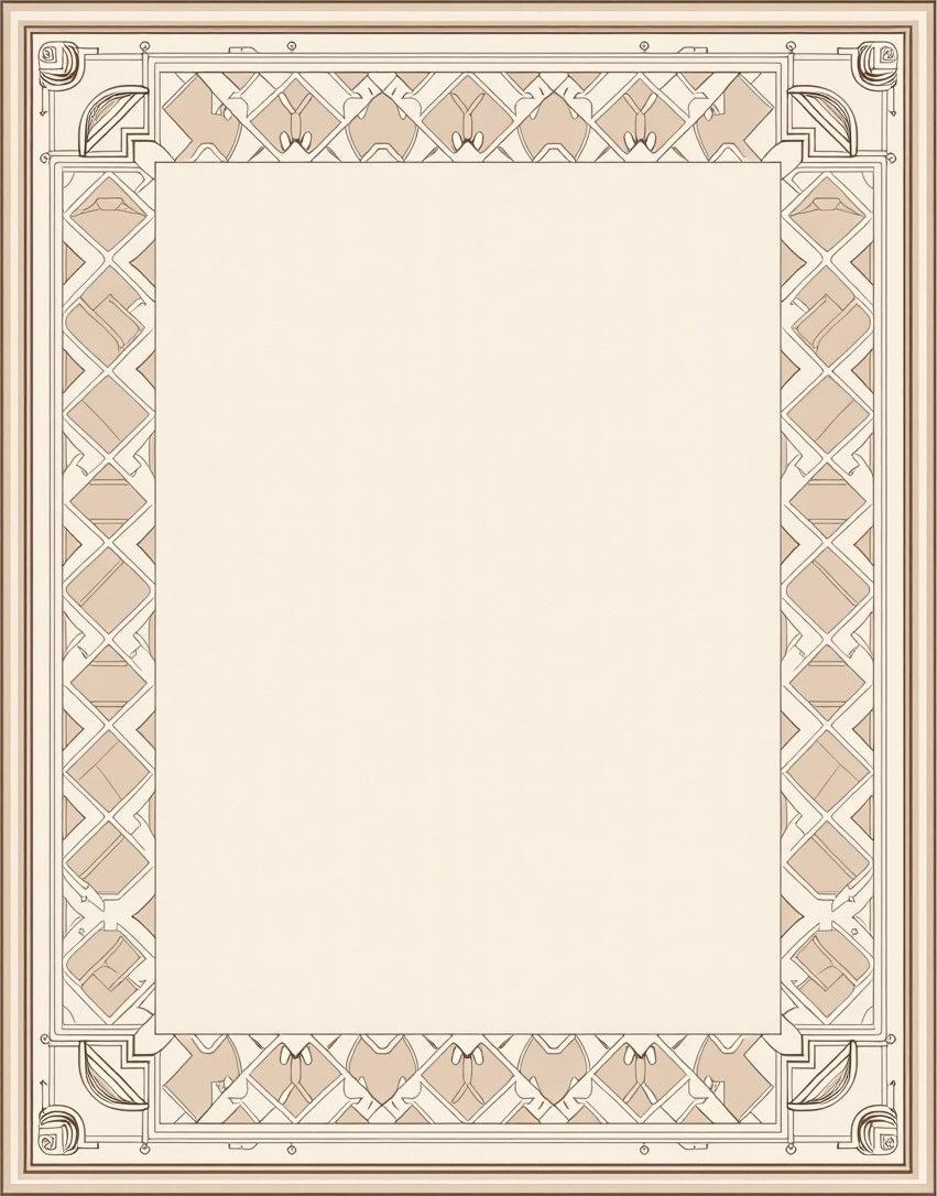 Geometric Art Deco Border Design Rug