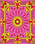 Vibrant Sunburst Floral Mandala Rug