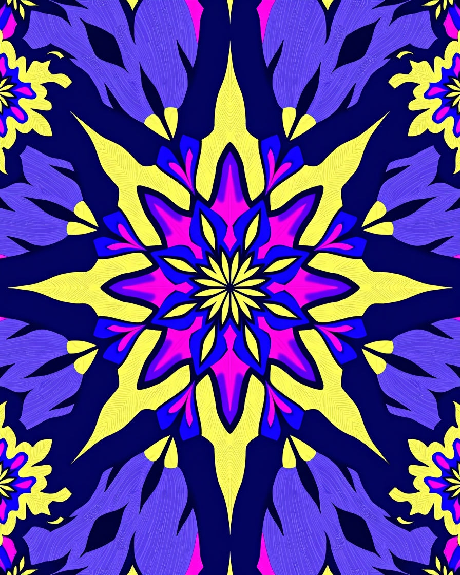 Bold Geometric Floral Pattern Rug