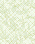 Delicate Leaf Pattern With Golden Grid Rug