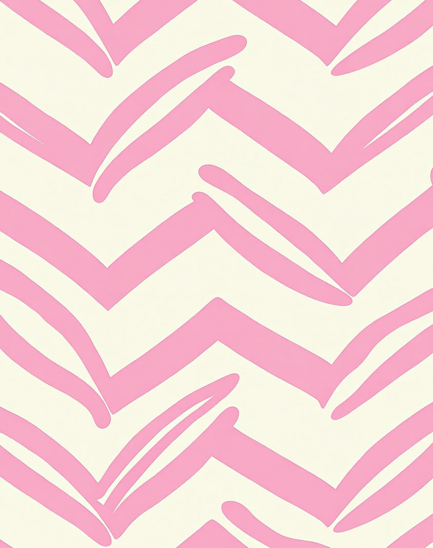 Playful Pink Chevron Pattern Rug