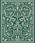 Elegant Ivory Leaf Scroll Design Rug