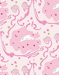 Playful Pink Swirls Star Pattern Rug