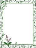 Green Floral Vines Border Design Rug