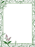 Green Floral Vines Border Design Rug