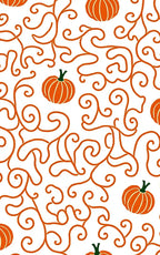 Autumn Pumpkin Vine Scroll Pattern Rug