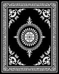 Black White Floral Mandala Border Rug