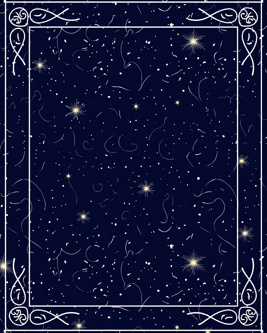 Midnight Celestial Starburst Pattern Rug