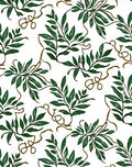 Lush Green Branch And Vine Pattern Rug