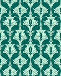 Art Nouveau Teal Floral Pattern Rug