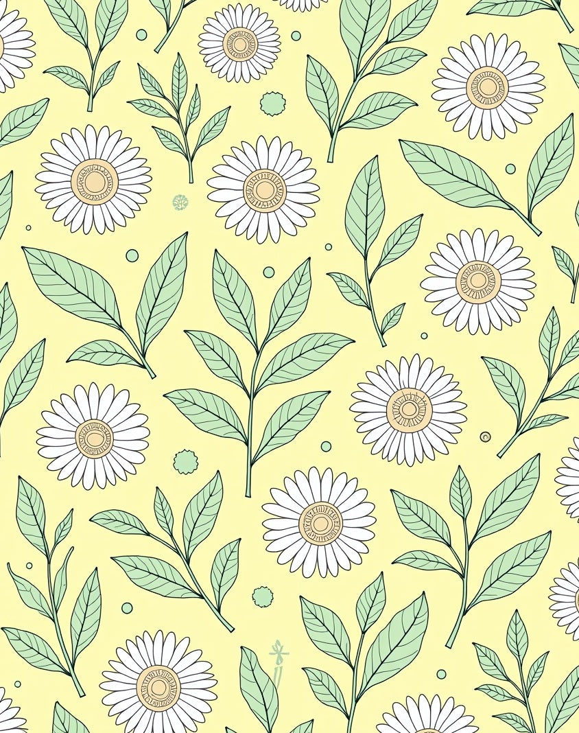 Daisy Floral Art Pattern Rug