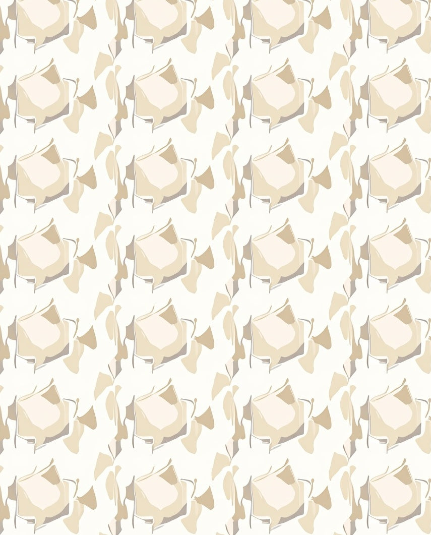 Soft Beige Abstract Organic Pattern Rug