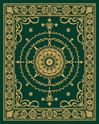 Antique Gold Border Mandala Design Rug