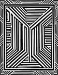 Graphic Black White Geometric Lines Rug