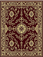 Regal Golden Floral Vine Pattern Rug