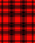 Bold Red and Black Plaid Pattern Rug