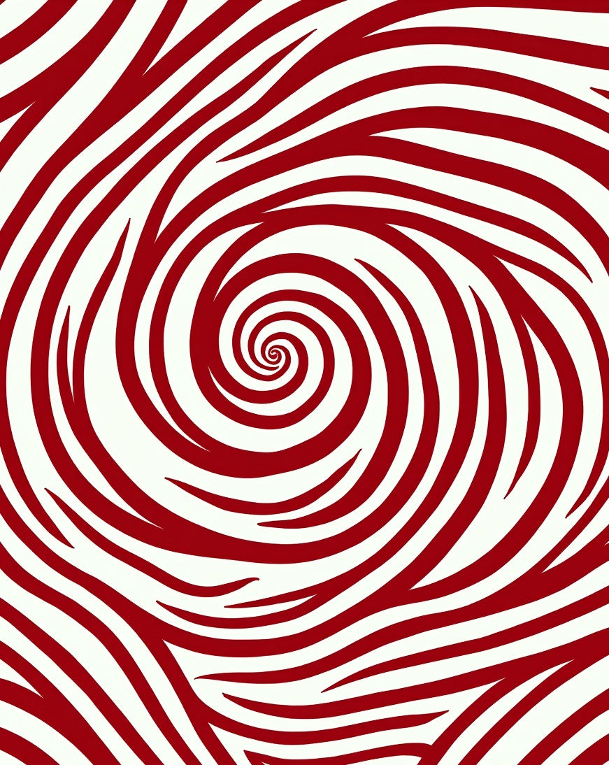Red Swirling Abstract Pattern Rug