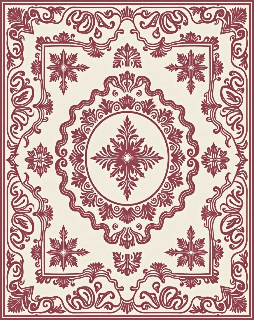 Ornate Floral Foliage Pattern Rug