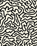 Abstract Black Swirl Cream Pattern Rug