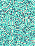 Abstract Aqua Swirls Pattern Rug