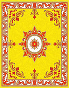 Vibrant Sunburst Floral Mandala Rug