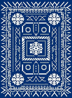 White Geometric Snowflake Pattern Rug