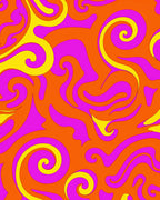 Groovy Swirls Waves Pattern Rug