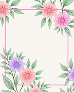 Floral Botanical Border Delight Rug