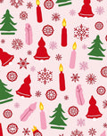 Pink Festive Holiday Icon Pattern Rug